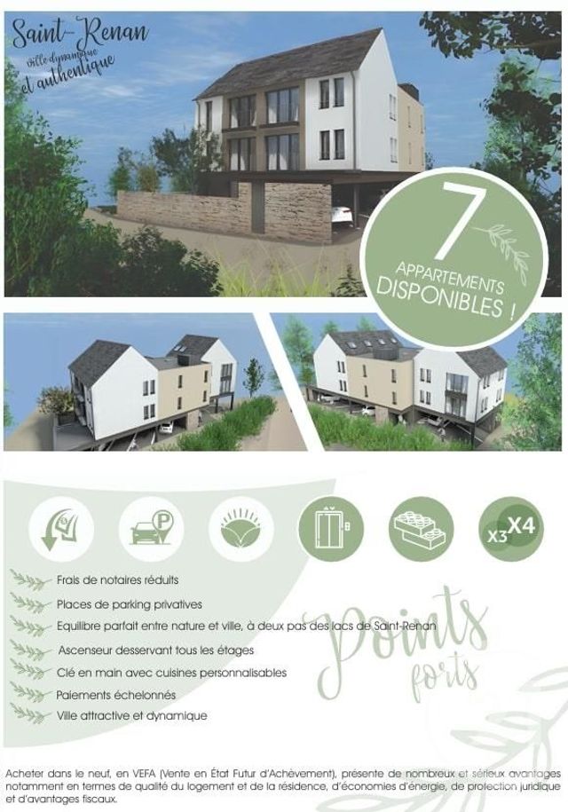 Appartement T3 à vendre - 3 pièces - 74,25 m2 - St Renan - 29 - BRETAGNE