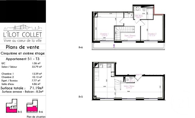 Appartement T3 à vendre - 3 pièces - 71,19 m2 - Brest - 29 - BRETAGNE