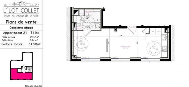Appartement T1 à vendre - 1 pièce - 34,50 m2 - Brest - 29 - BRETAGNE